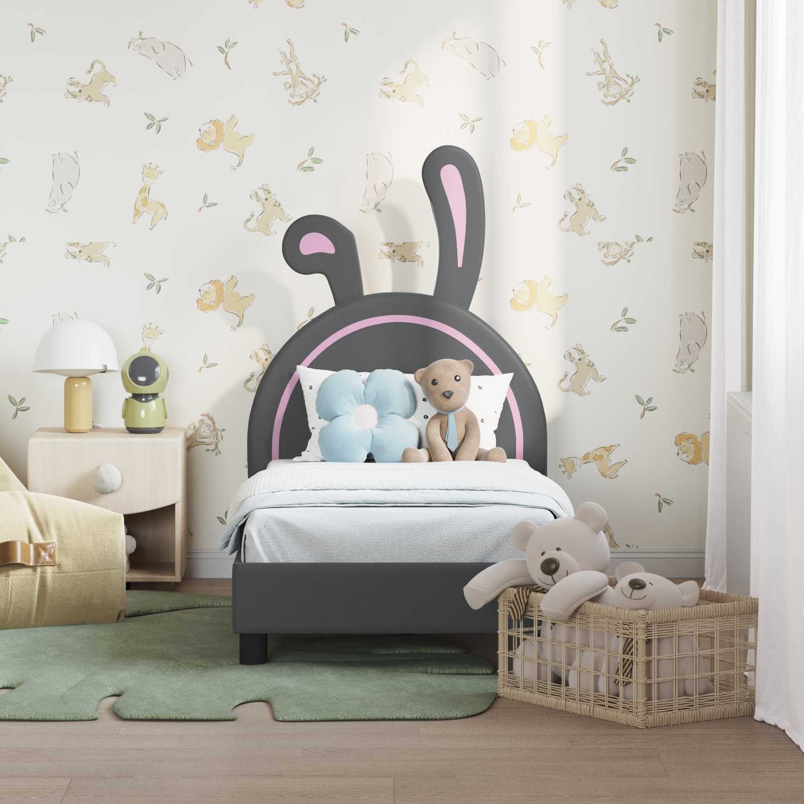 Cadre de lit pour tout-petit avec tête de lit Gris clair PU - XIOS