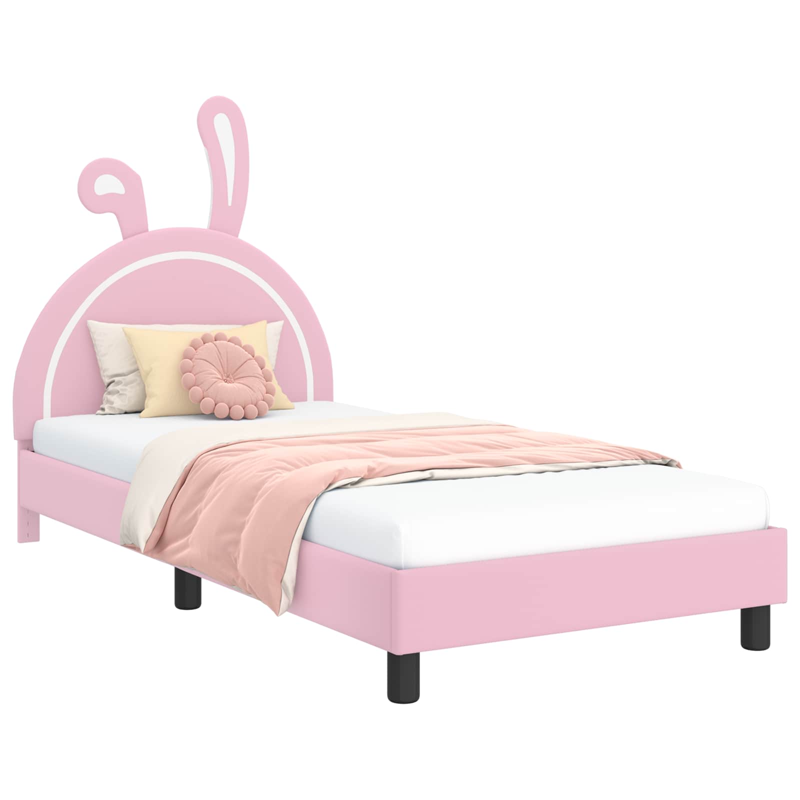 Cadre de lit pour enfants avec tête de lit Rose 80 x 200 cm PU - XIOS