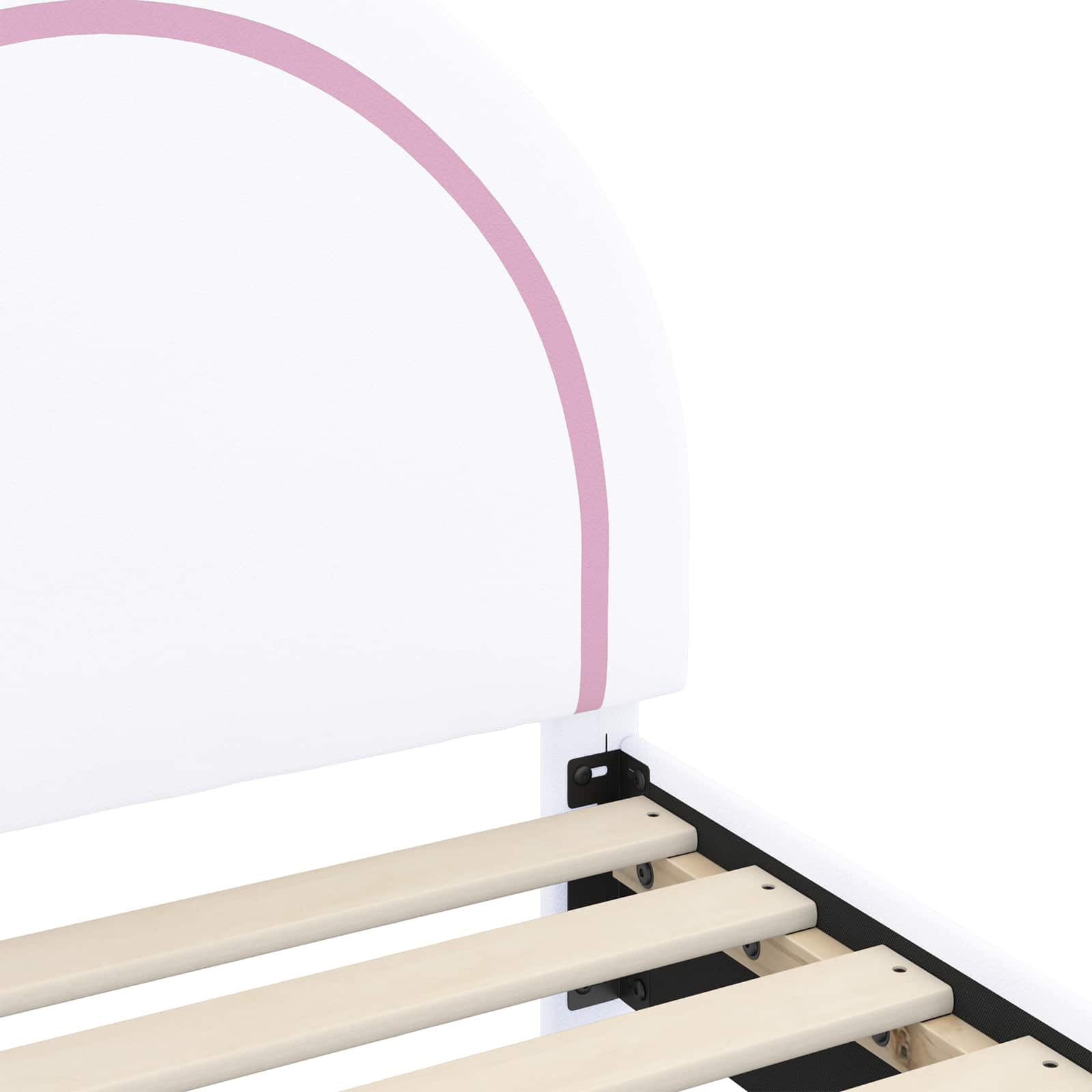 Cadre de lit pour enfants avec tête de lit Blanc 90 x 190 cm PU - XIOS