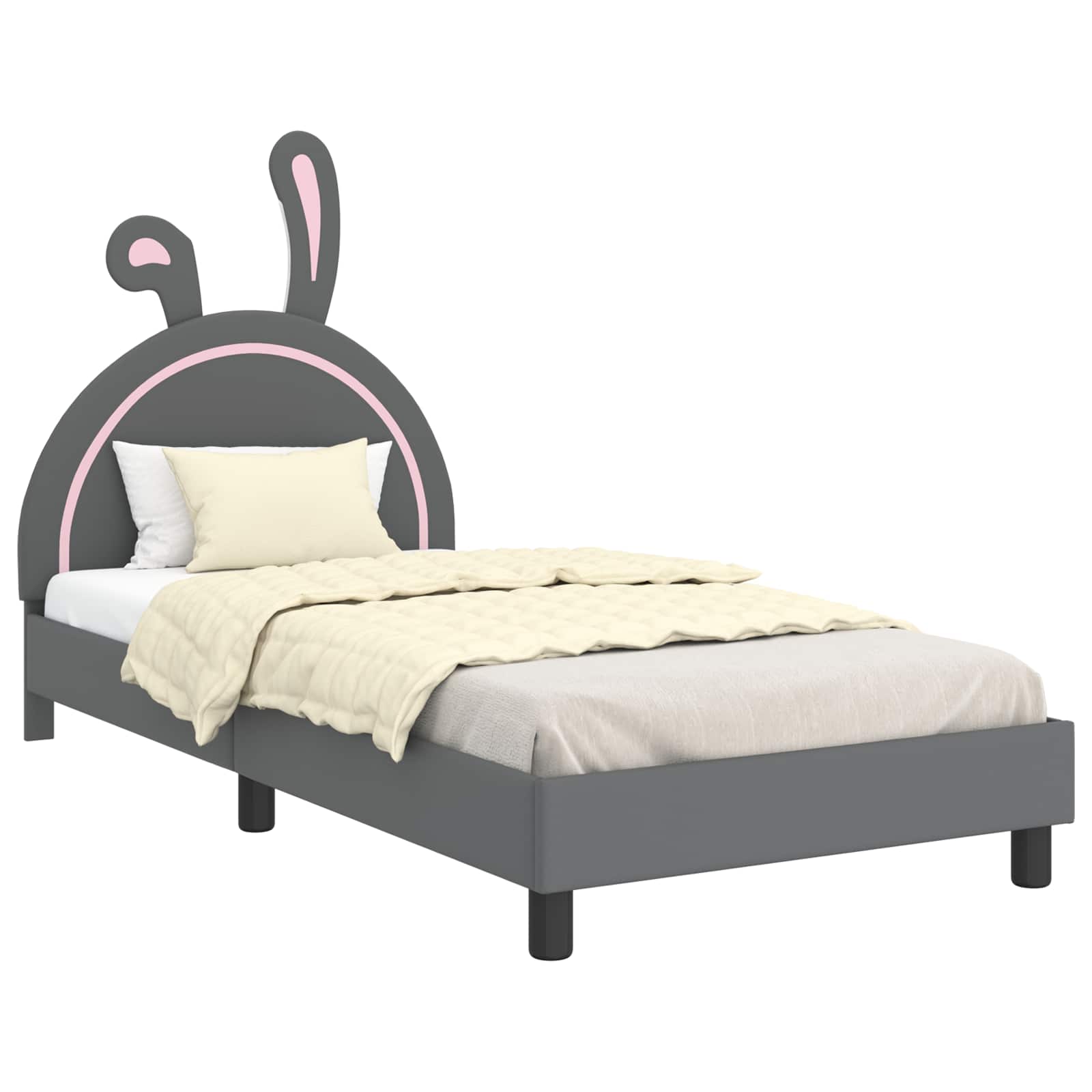 Cadre de lit pour enfants avec tête de lit Gris clair PU - XIOS