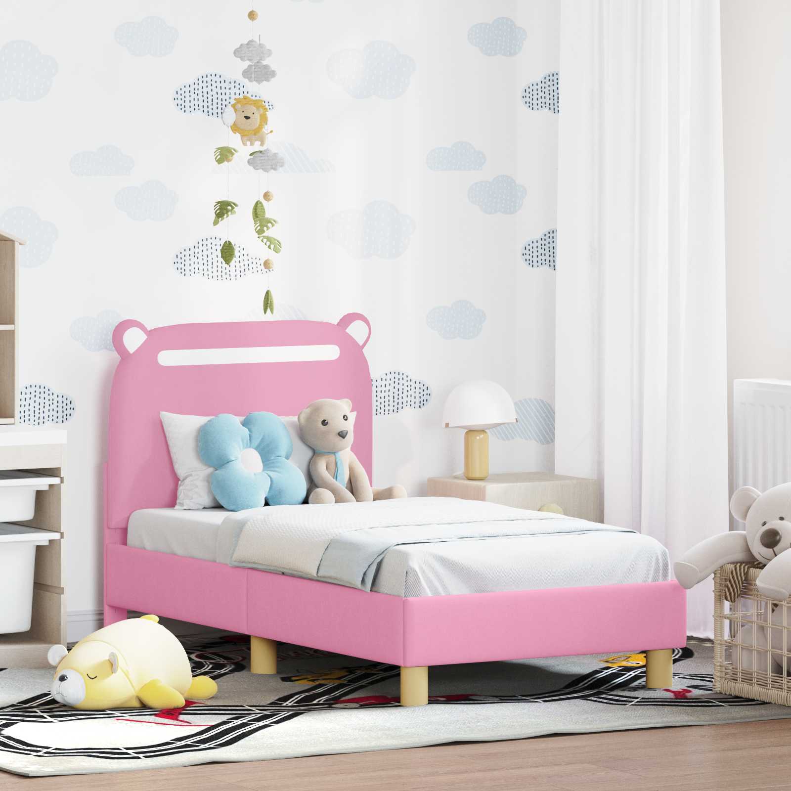 Cadre de lit pour tout-petit avec tête de lit Rose 70 x 140 cm - XIOS