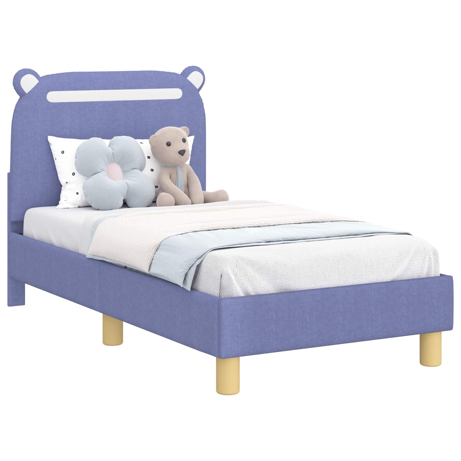 Cadre de lit pour tout-petit avec tête de lit Bleu denim - XIOS
