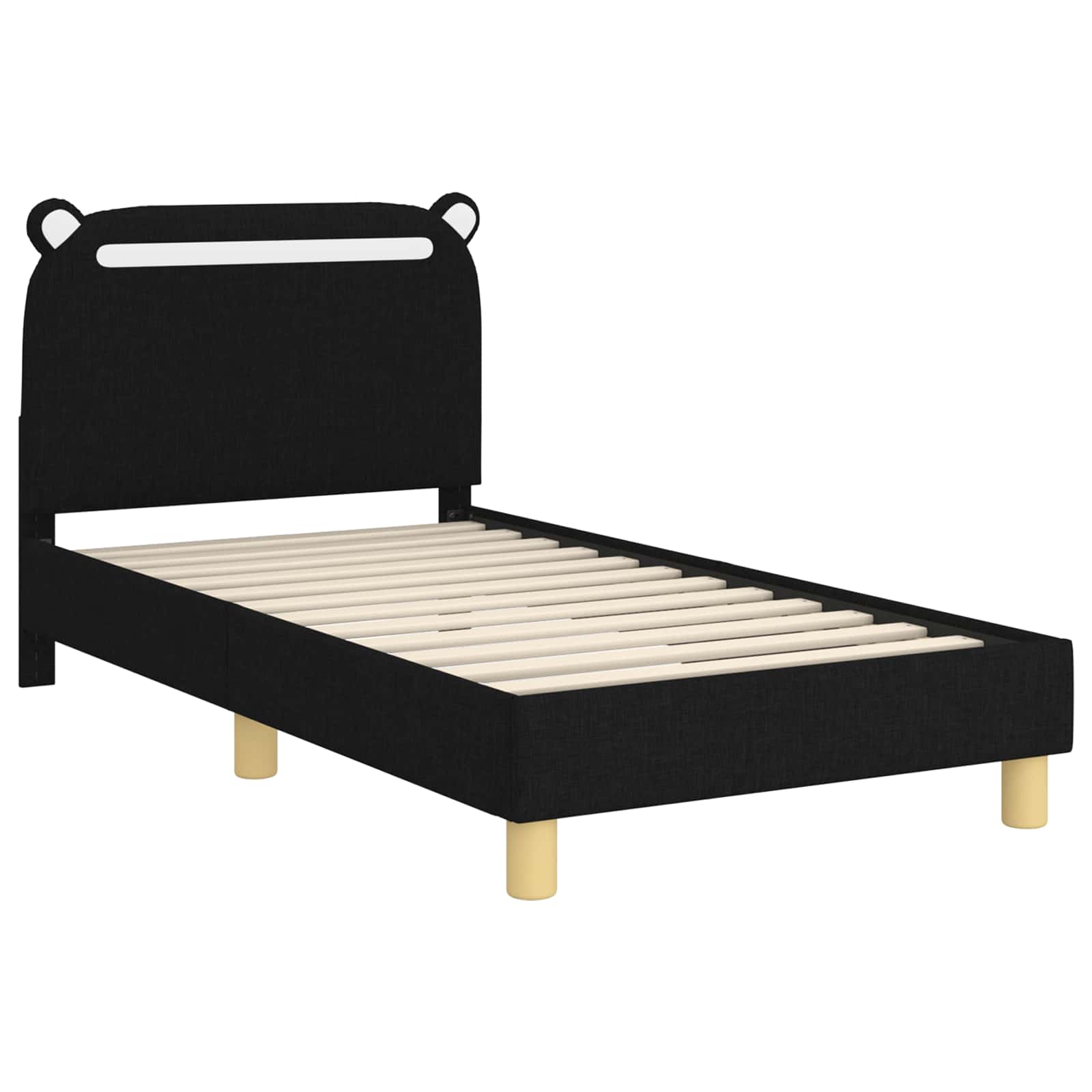 Cadre de lit pour enfants avec tête de lit Noir 80 x 160 cm - XIOS