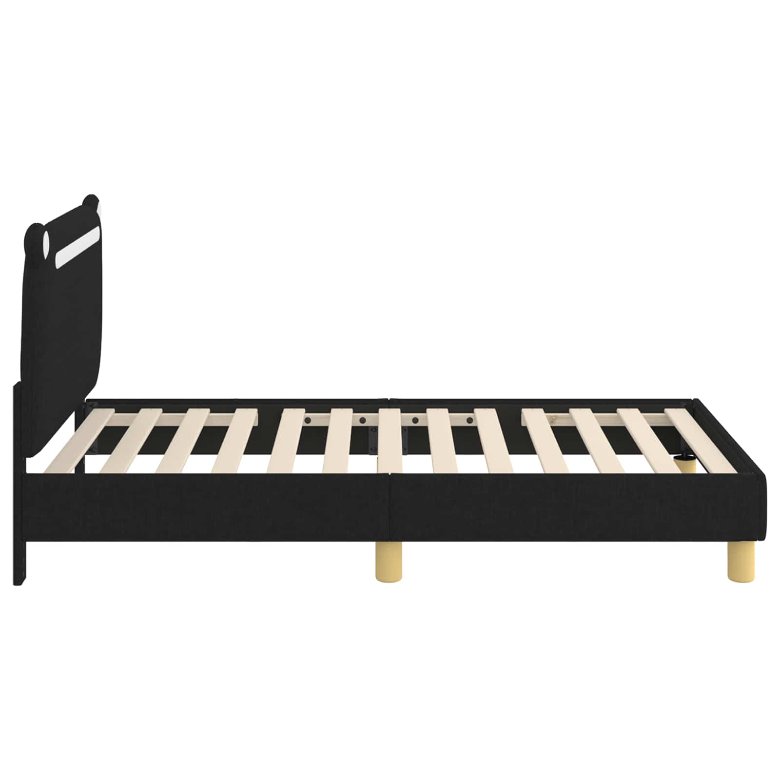 Cadre de lit pour enfants avec tête de lit Noir 80 x 160 cm - XIOS
