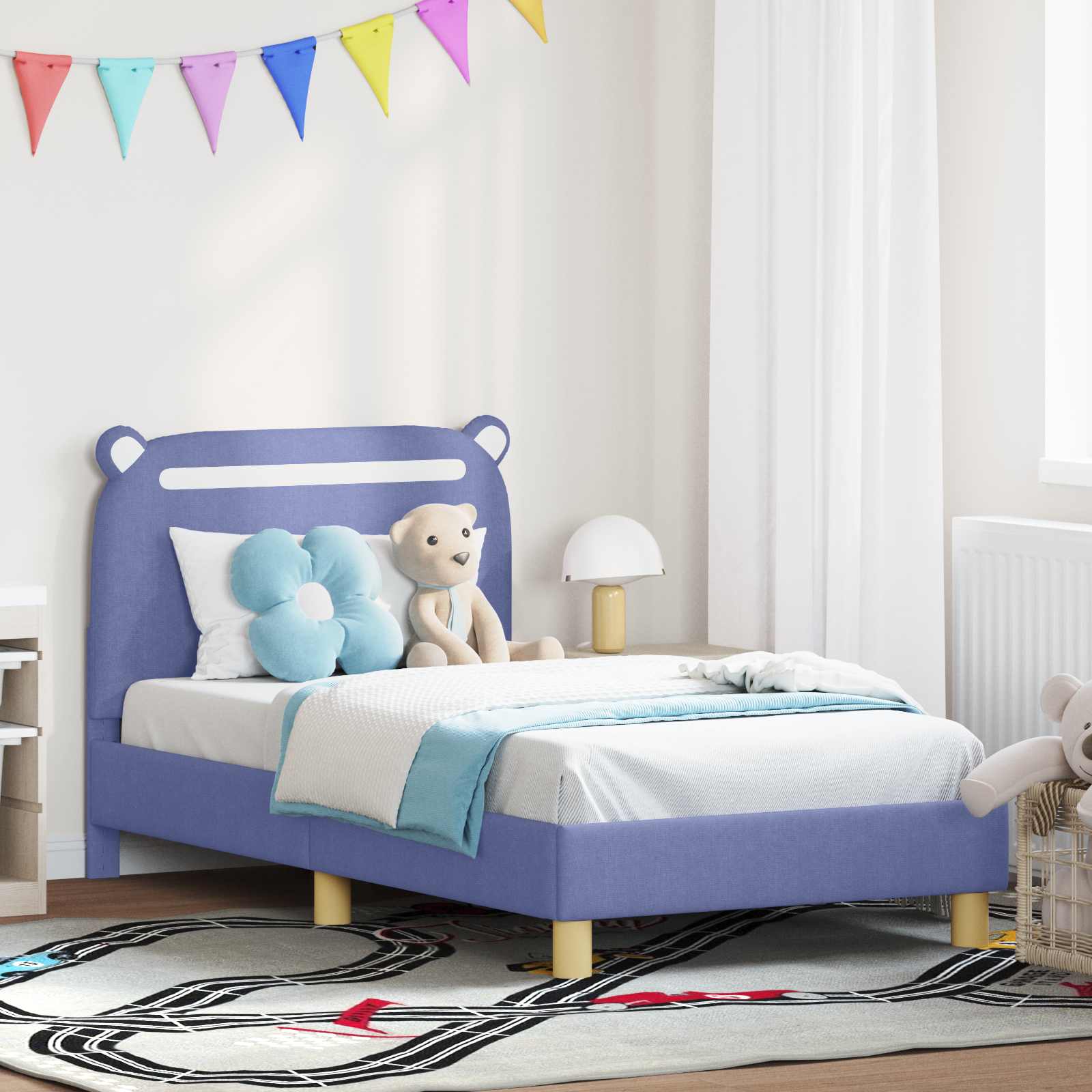 Cadre de lit pour enfants avec tête de lit Bleu denim - XIOS