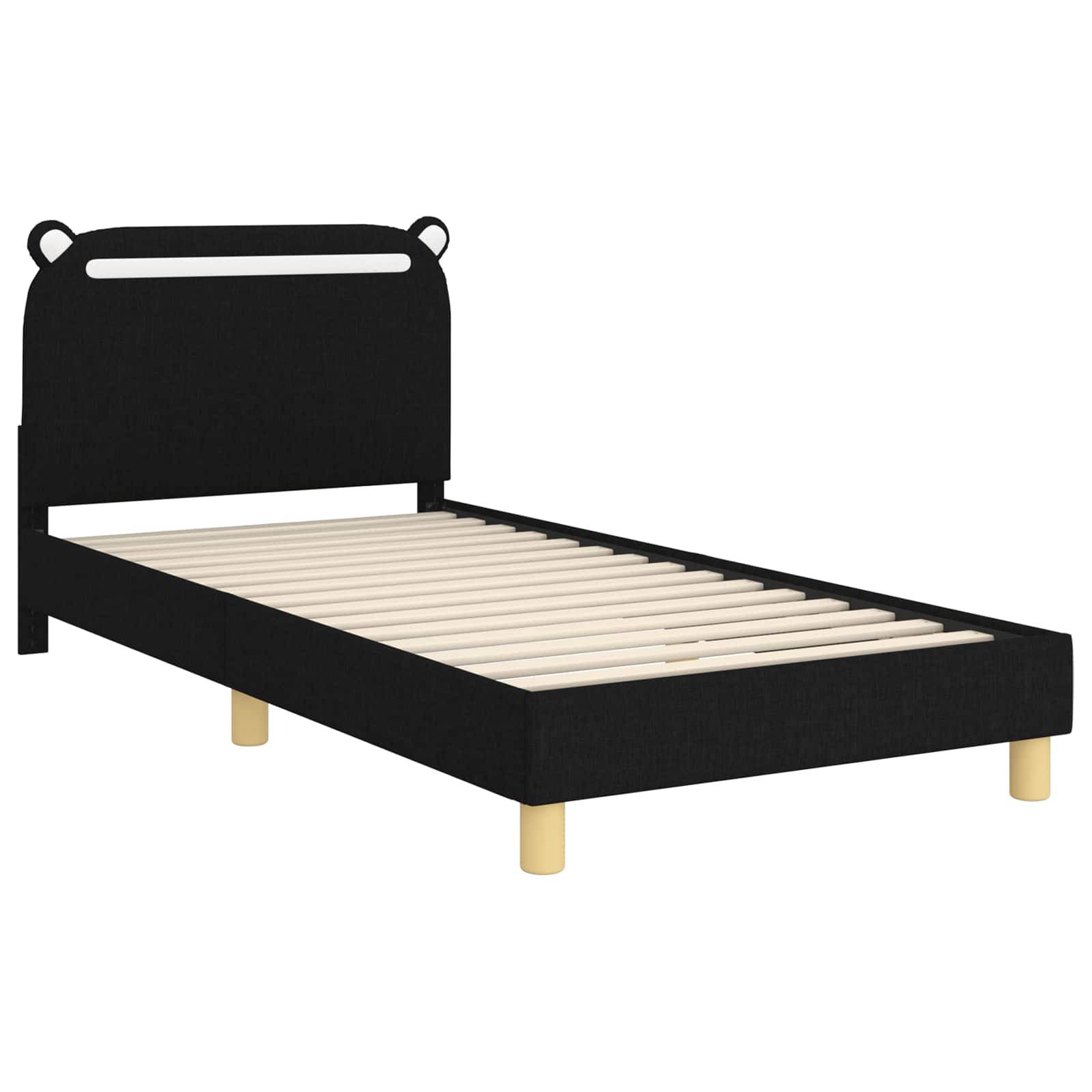Cadre de lit pour enfants avec tête de lit Noir 90 x 200 cm - XIOS