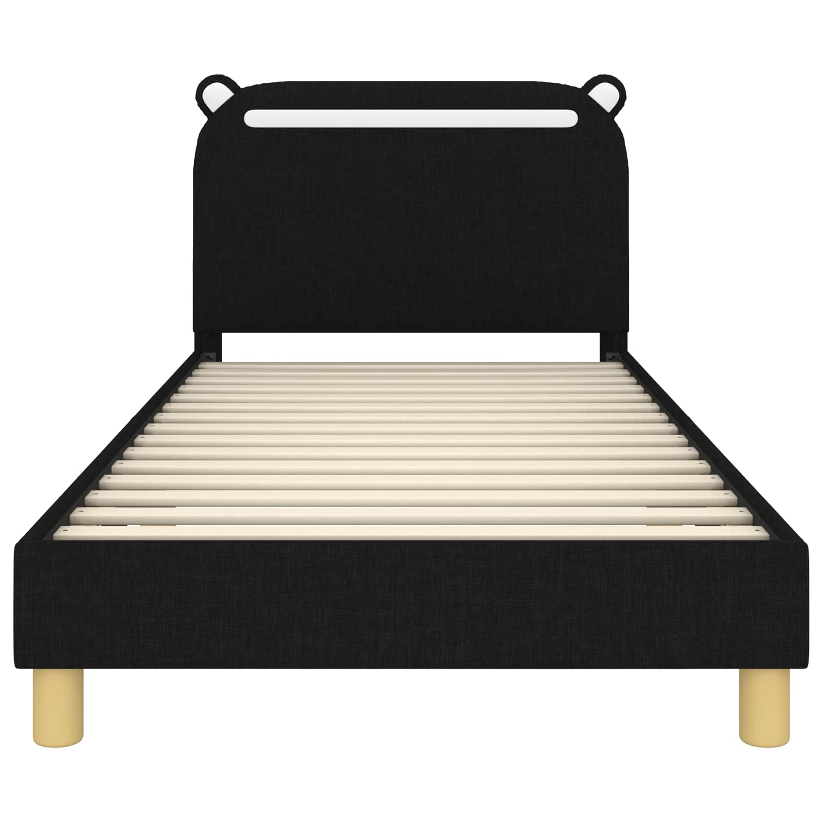 Cadre de lit pour enfants avec tête de lit Noir 90 x 200 cm - XIOS