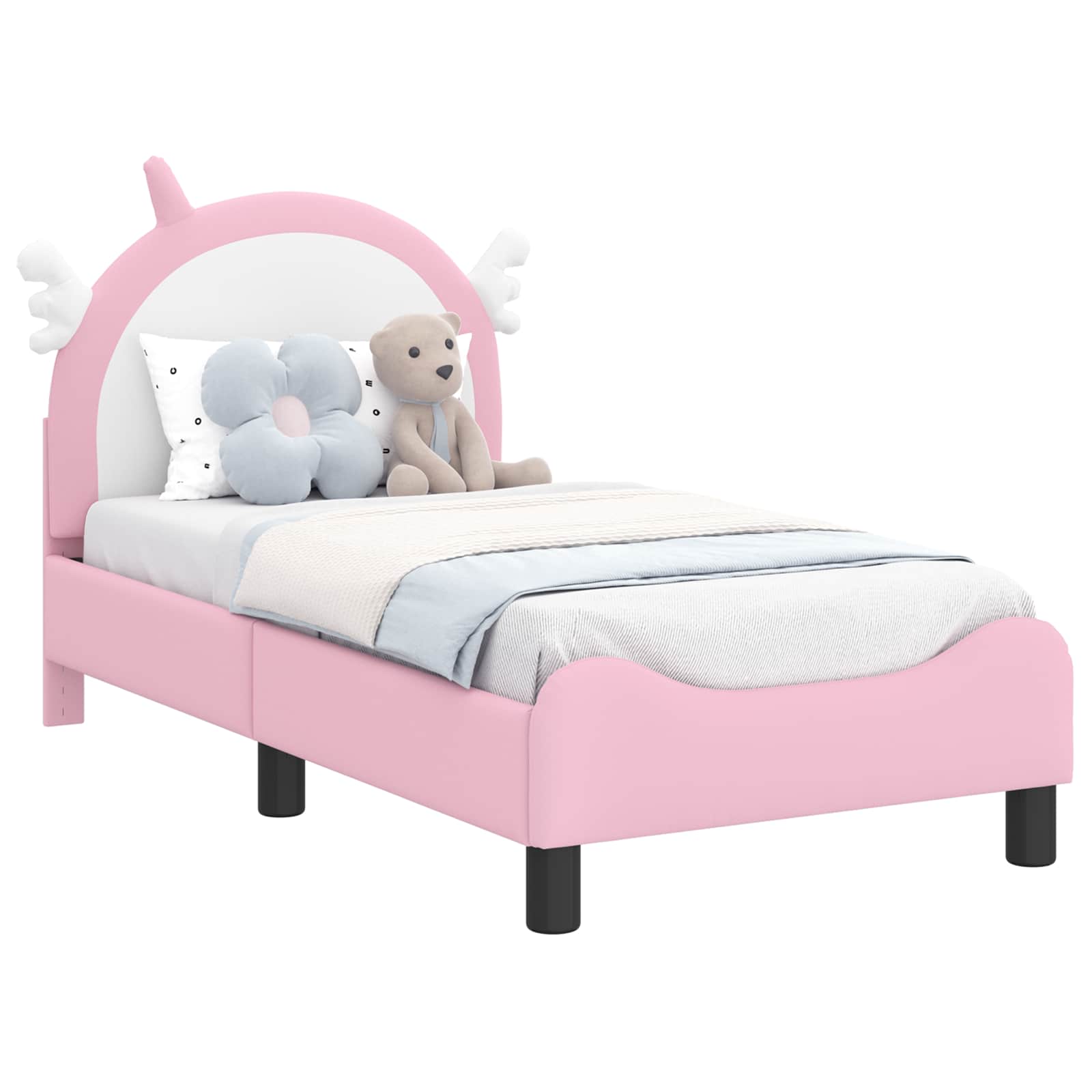 Cadre de lit pour tout-petit avec tête de lit Rose 70 x 140 cm - XIOS