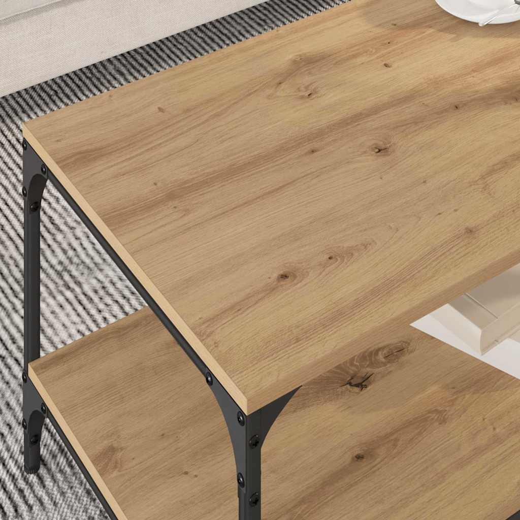 Table basse chêne artisanal 80 x 50 x 40 cm Bois d'ingénierie - XIOS