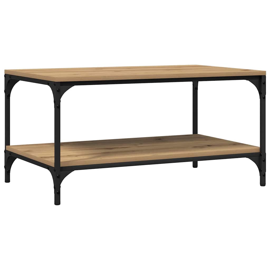 Table basse chêne artisanal 80 x 50 x 40 cm Bois d'ingénierie - XIOS