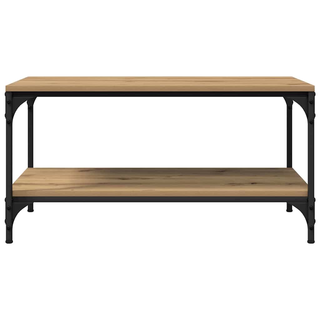 Table basse chêne artisanal 80 x 50 x 40 cm Bois d'ingénierie - XIOS