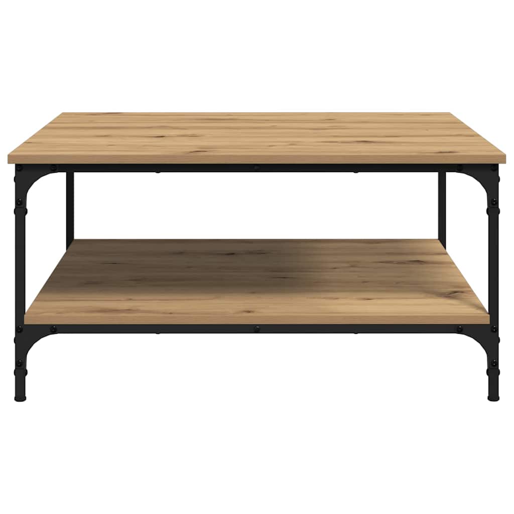 Table basse chêne artisanal 80 x 80 x 40 cm Bois d'ingénierie - XIOS