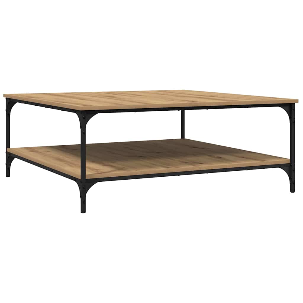 Table basse chêne artisanal 100 x 100 x 40 cm Bois d'ingénierie - XIOS