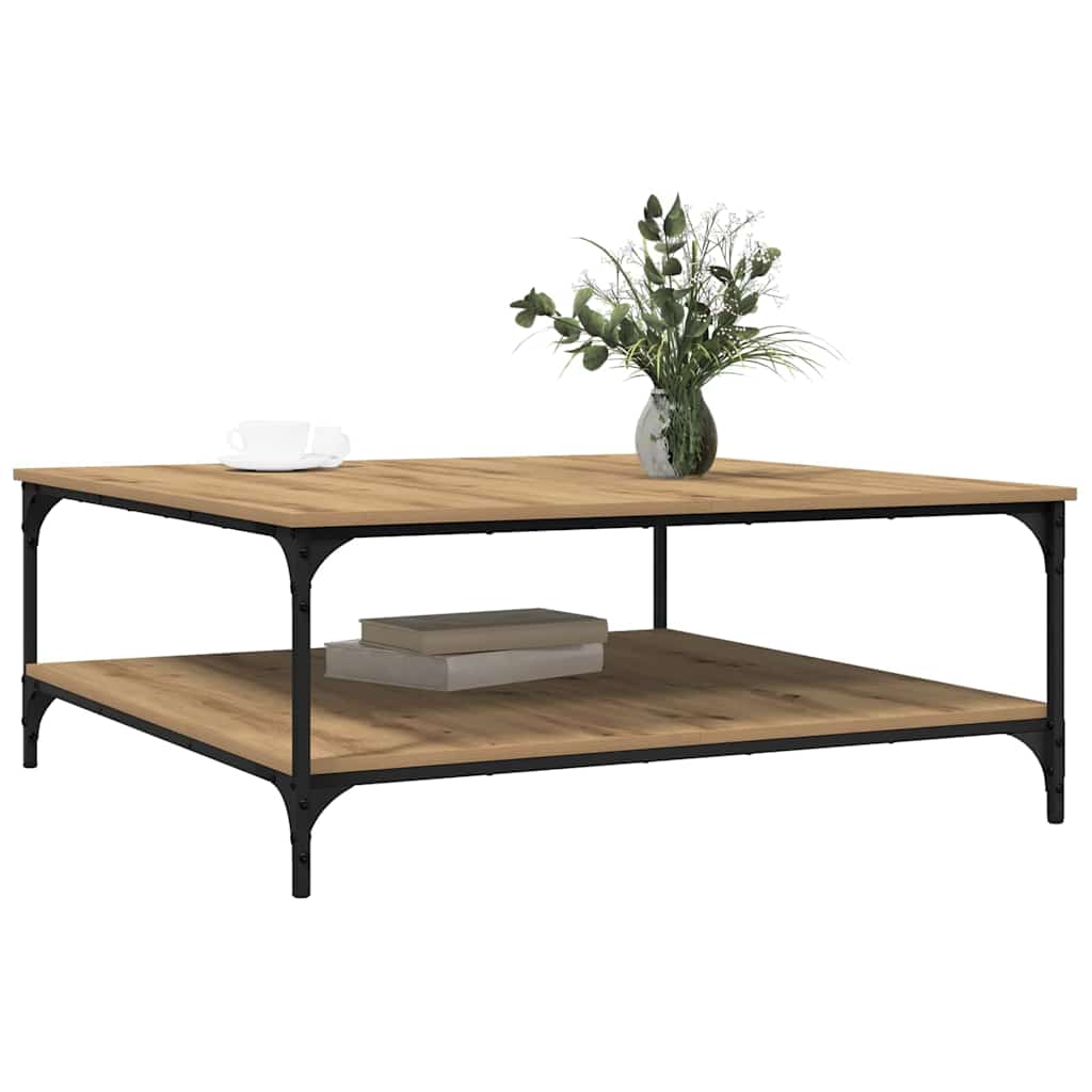 Table basse chêne artisanal 100 x 100 x 40 cm Bois d'ingénierie - XIOS