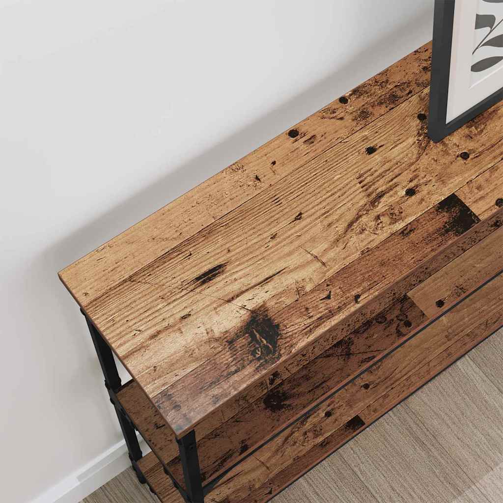 Table console avec étagère Bois ancien 100 x 22.5 x 75 cm - XIOS