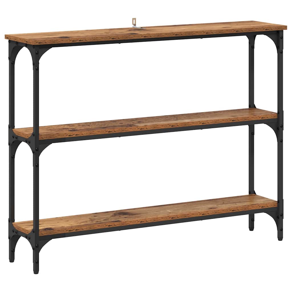 Table console avec étagère Bois ancien 100 x 22.5 x 75 cm - XIOS
