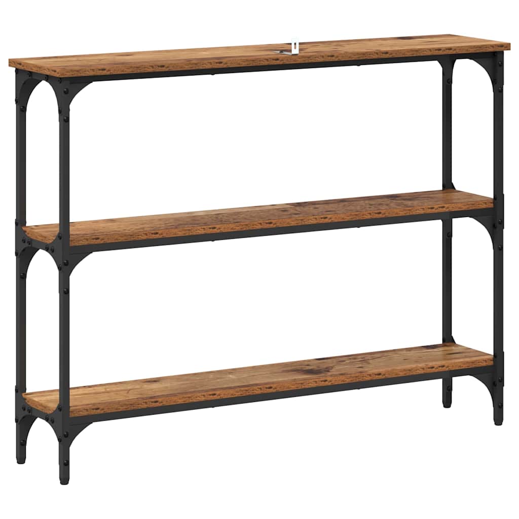 Table console avec étagère Bois ancien 100 x 22.5 x 75 cm - XIOS
