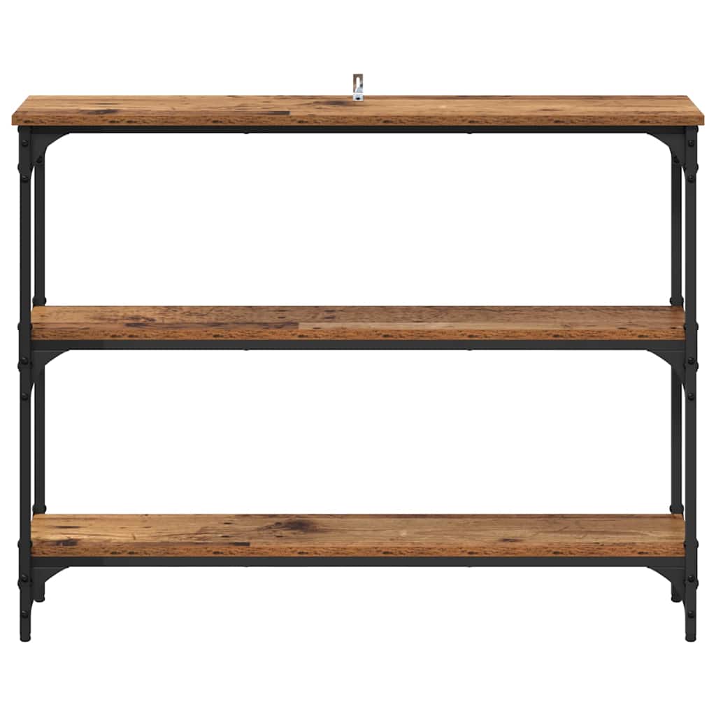 Table console avec étagère Bois ancien 100 x 22.5 x 75 cm - XIOS