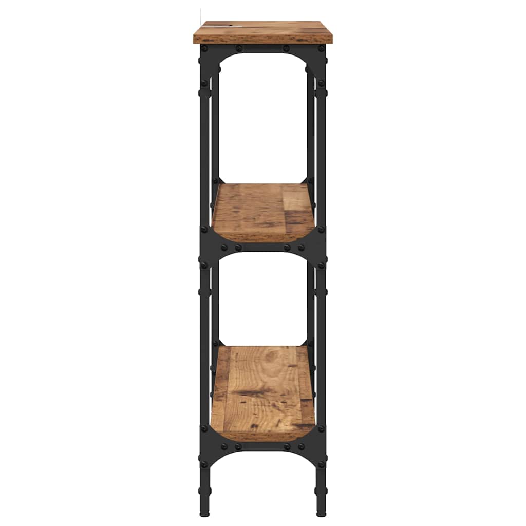 Table console avec étagère Bois ancien 100 x 22.5 x 75 cm - XIOS