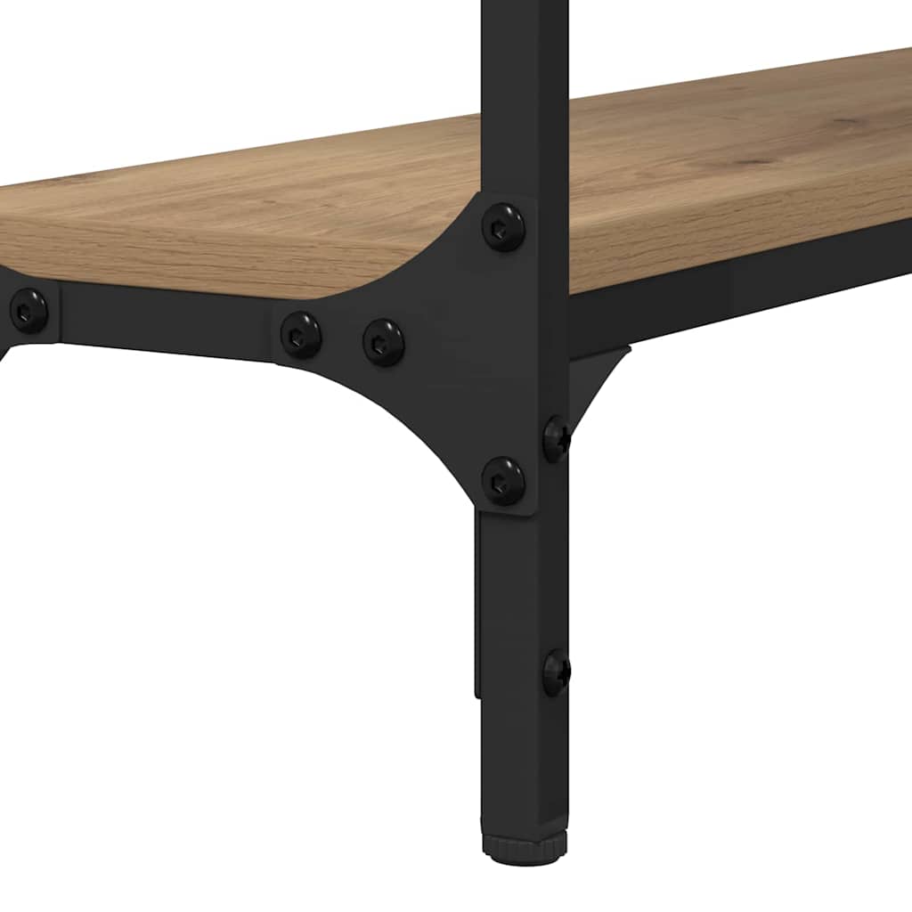 Table console avec étagère chêne artisanal 100 x 22.5 x 75 cm - XIOS