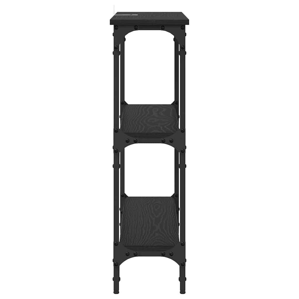Table console avec étagère Chêne noir 100 x 22.5 x 75 cm - XIOS