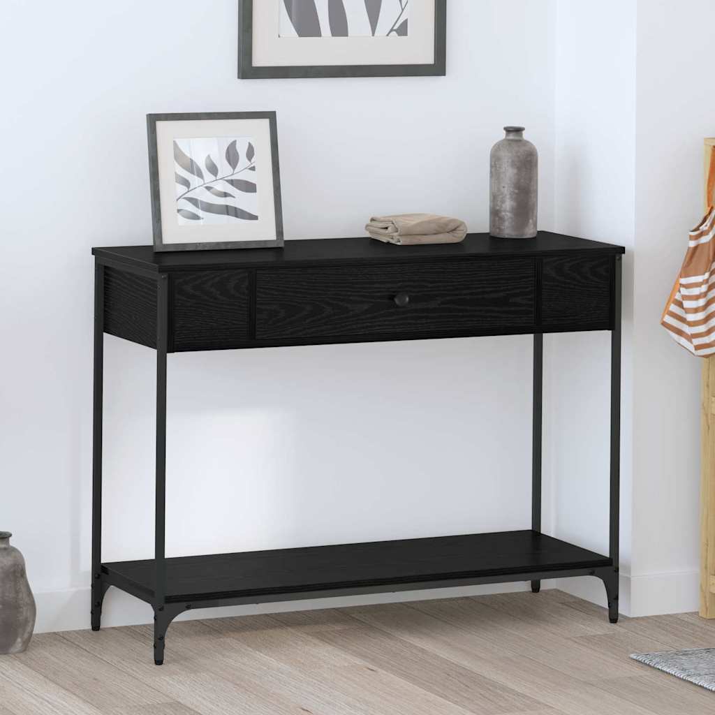 Table console Chêne noir 100 x 34.5 x 75 cm Bois d'ingénierie - XIOS