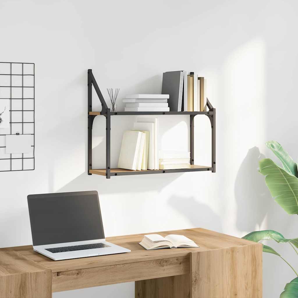 Étagère Murale avec étagère chêne artisanal 60 x 21 x 51 cm - XIOS