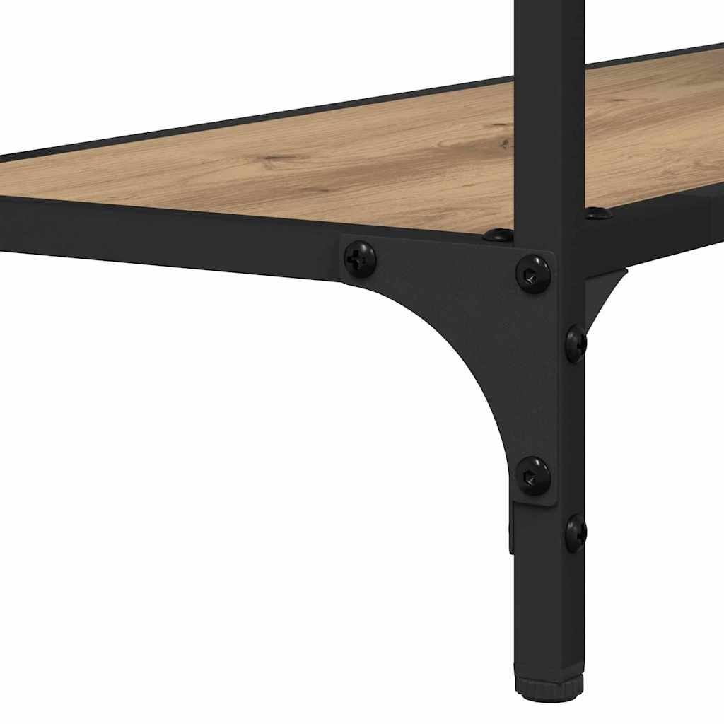 Table console avec étagère chêne artisanal 101 x 30.5 x 75 cm - XIOS