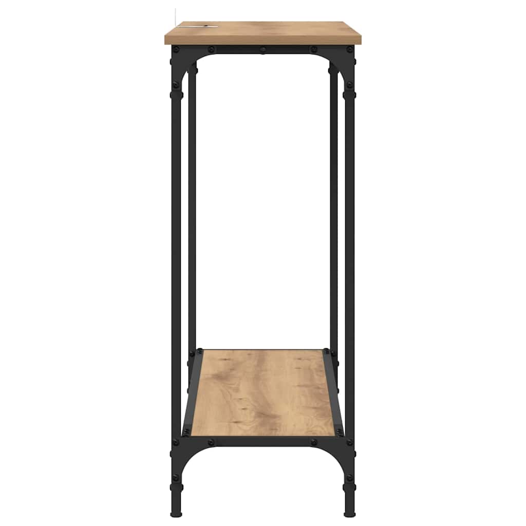 Table console avec étagère chêne artisanal 101 x 30.5 x 75 cm - XIOS