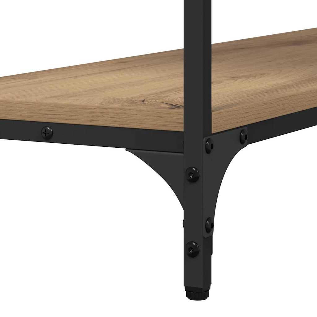 Table console avec étagère chêne artisanal 100 x 29 x 75 cm - XIOS