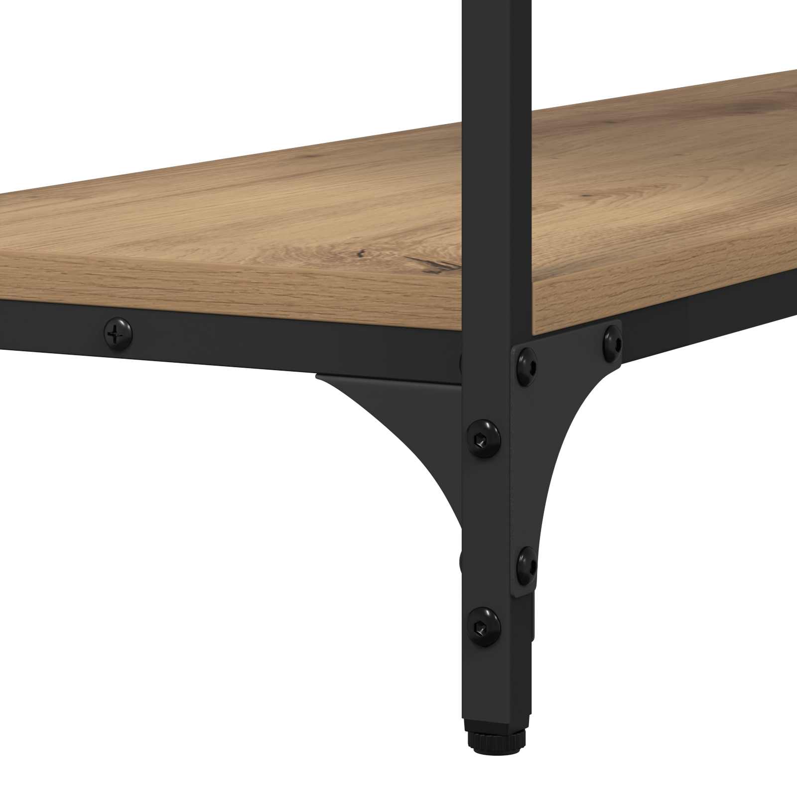 Table console avec étagère chêne artisanal 100 x 29 x 75 cm - XIOS