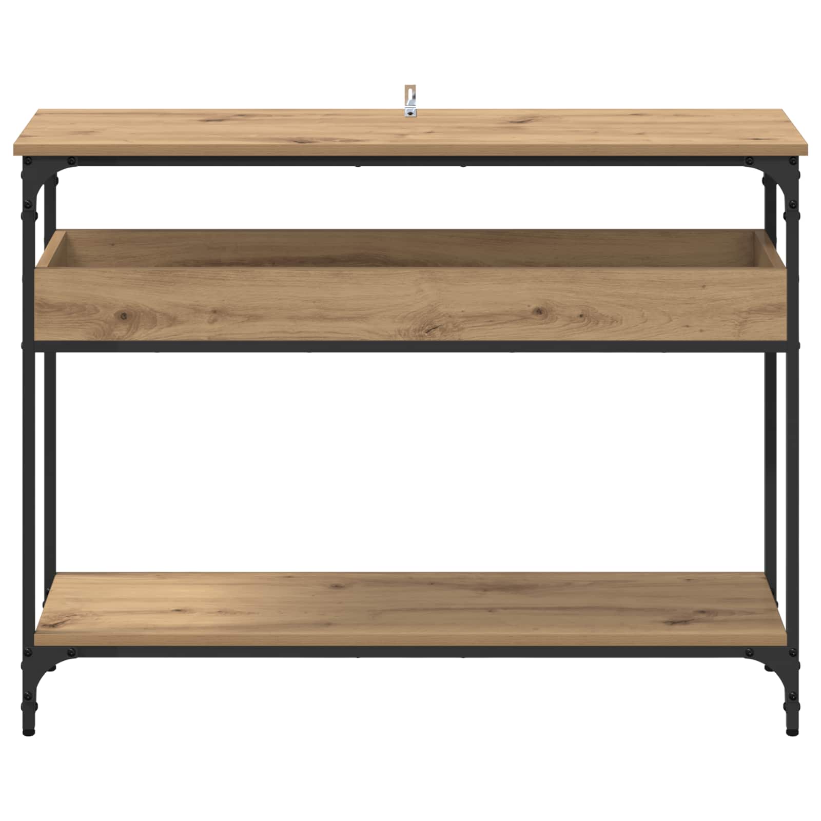 Table console avec étagère chêne artisanal 100 x 29 x 75 cm - XIOS