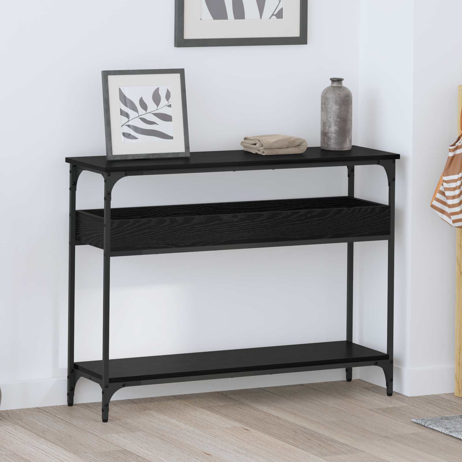 Table console Chêne noir 100 x 29 x 75 cm Bois d'ingénierie - XIOS
