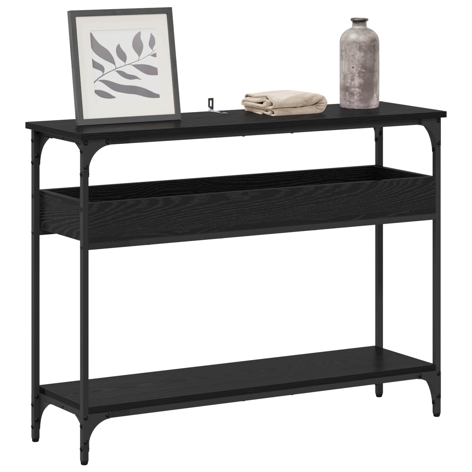 Table console Chêne noir 100 x 29 x 75 cm Bois d'ingénierie - XIOS