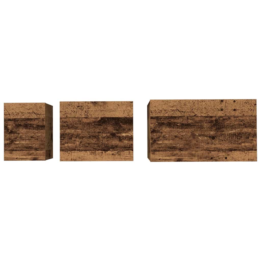 Table basse gigogne 3 pcs Bois ancien 60 x 35 x 56 cm - XIOS