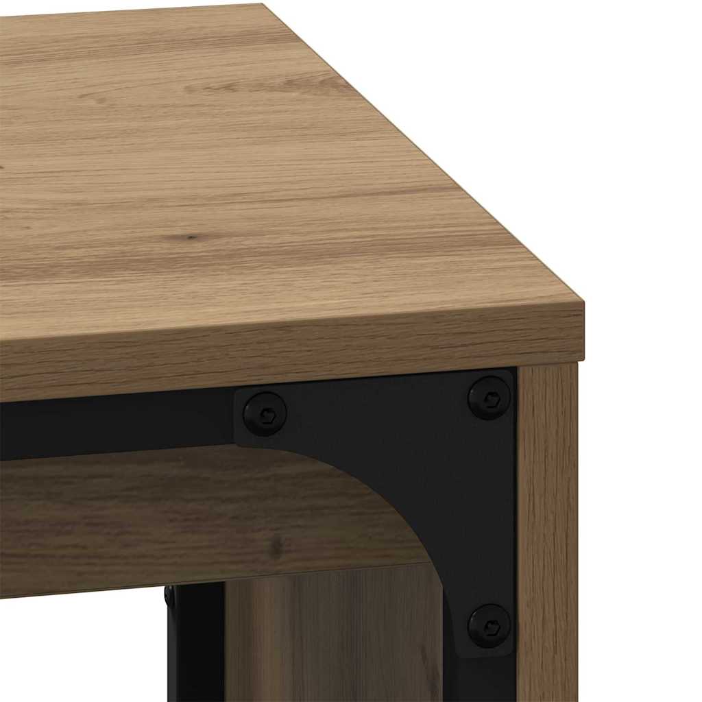 Table basse gigogne 3 pcs chêne artisanal 60 x 35 x 56 cm - XIOS