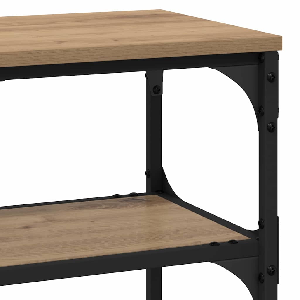 Table console avec étagère chêne artisanal 100 x 30 x 75 cm - XIOS