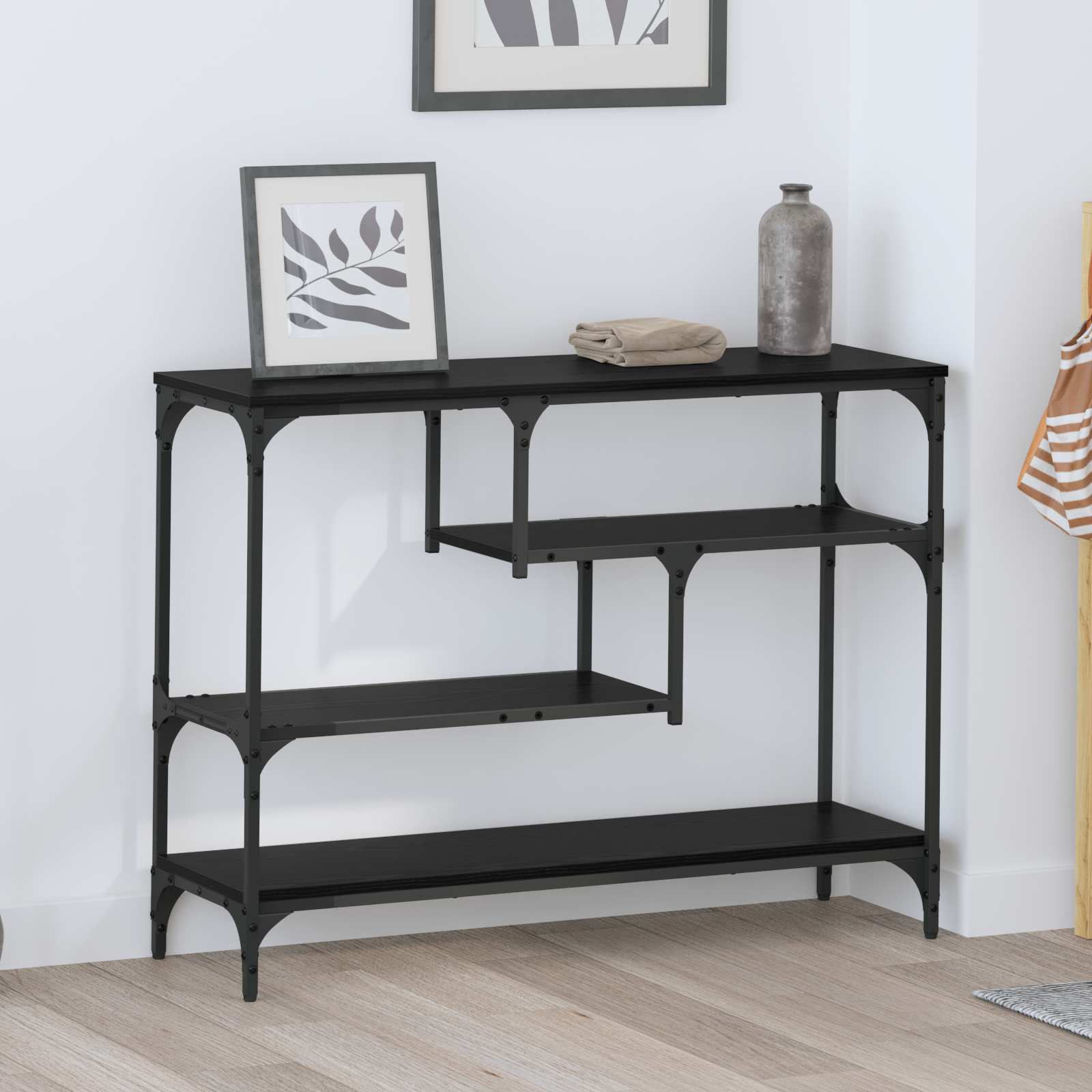 Table console Chêne noir 100 x 30 x 75 cm Bois d'ingénierie - XIOS