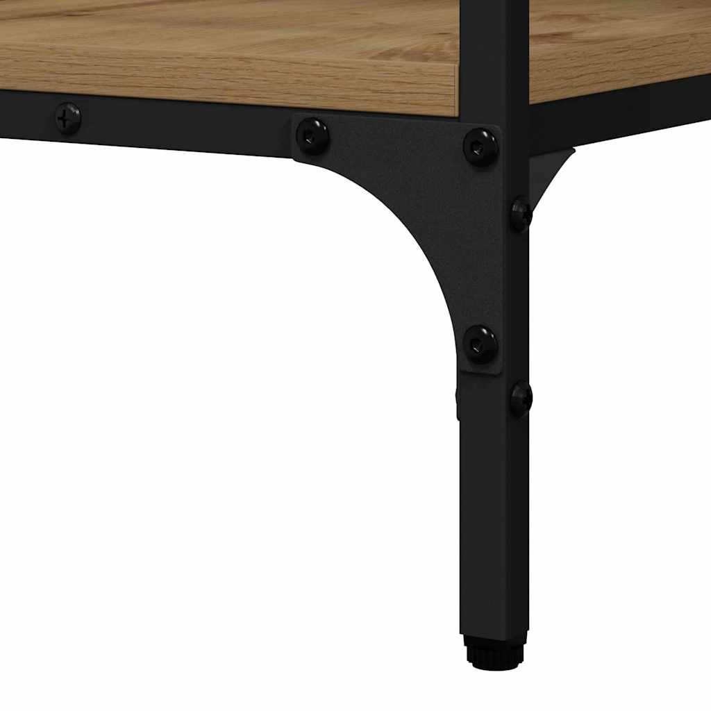 Table console avec étagère chêne artisanal 100 x 32 x 75 cm - XIOS