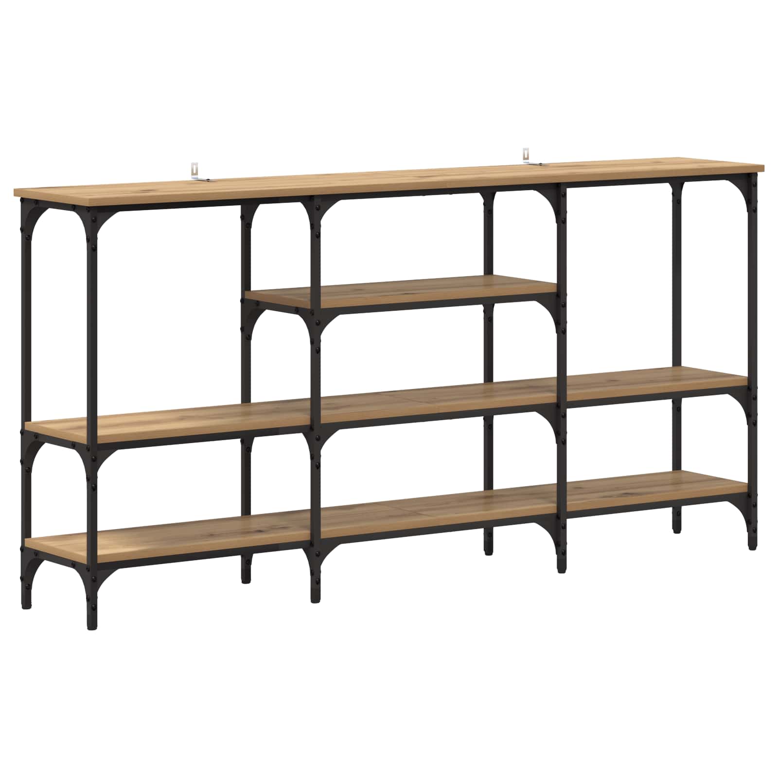 Table console avec étagère chêne artisanal 160 x 29 x 80 cm - XIOS