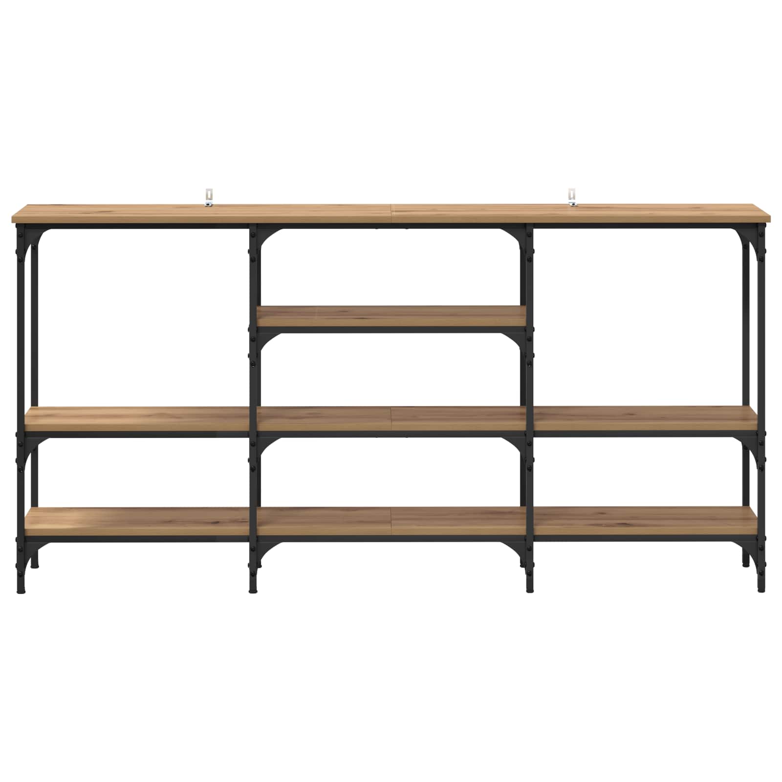 Table console avec étagère chêne artisanal 160 x 29 x 80 cm - XIOS