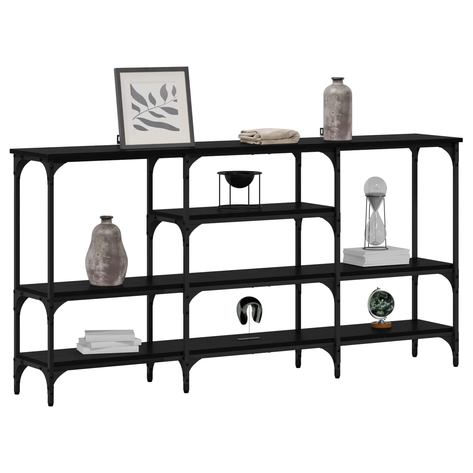 Table console Chêne noir 160 x 29 x 80 cm Bois d'ingénierie - XIOS