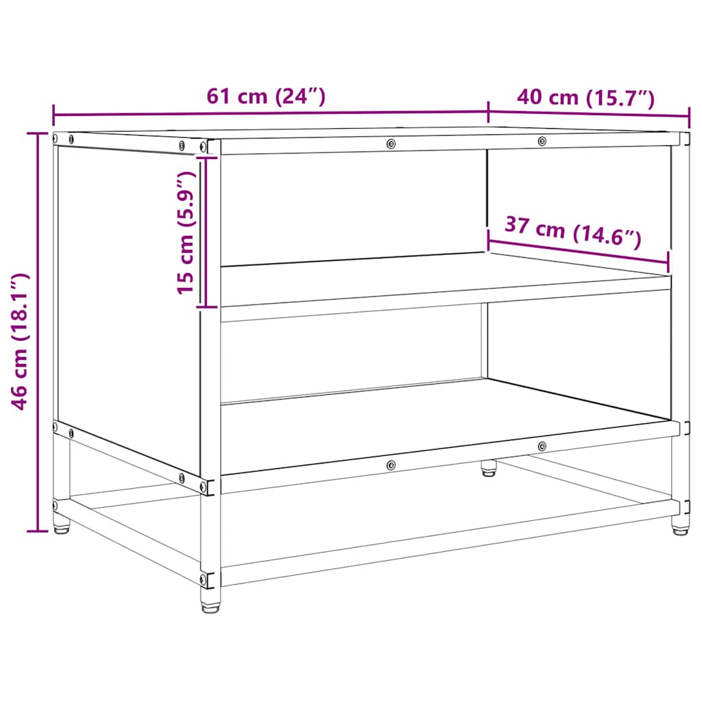 Meuble TV Chêne noir 61 x 40 x 46 cm Bois d'ingénierie - XIOS