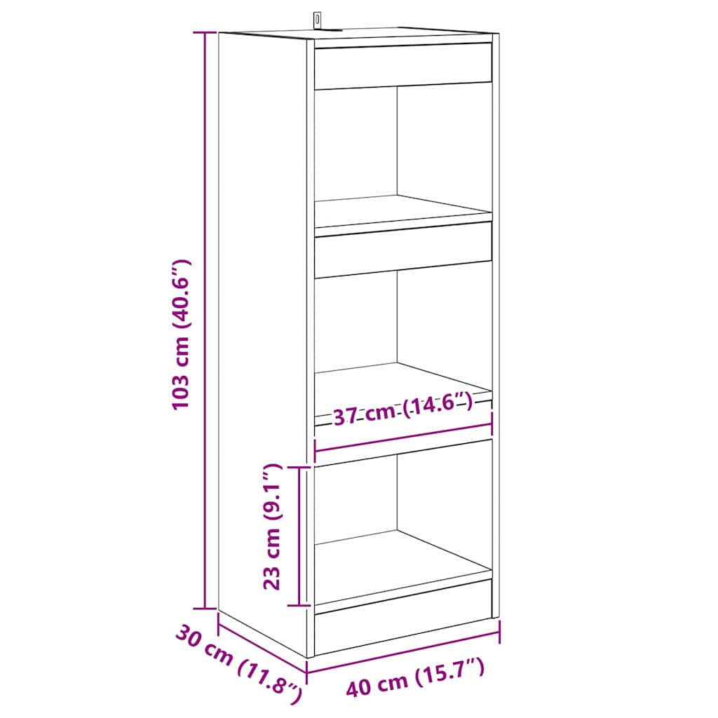 Bibliothèque Bois ancien 40 x 30 x 103 cm Bois d'ingénierie - XIOS