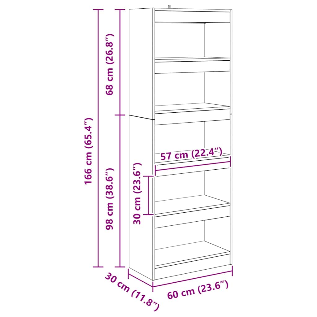 Bibliothèque Bois ancien 60 x 30 x 166 cm Bois d'ingénierie - XIOS