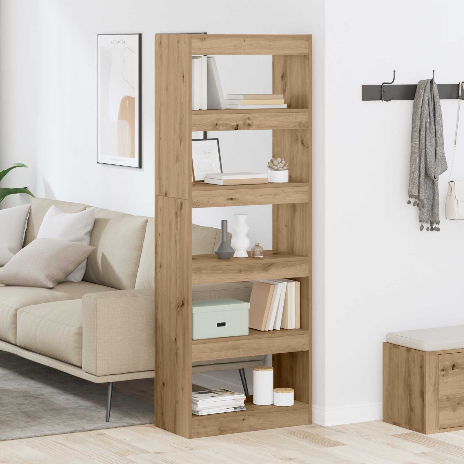 Bibliothèque chêne artisanal 60 x 30 x 166 cm Bois d'ingénierie - XIOS