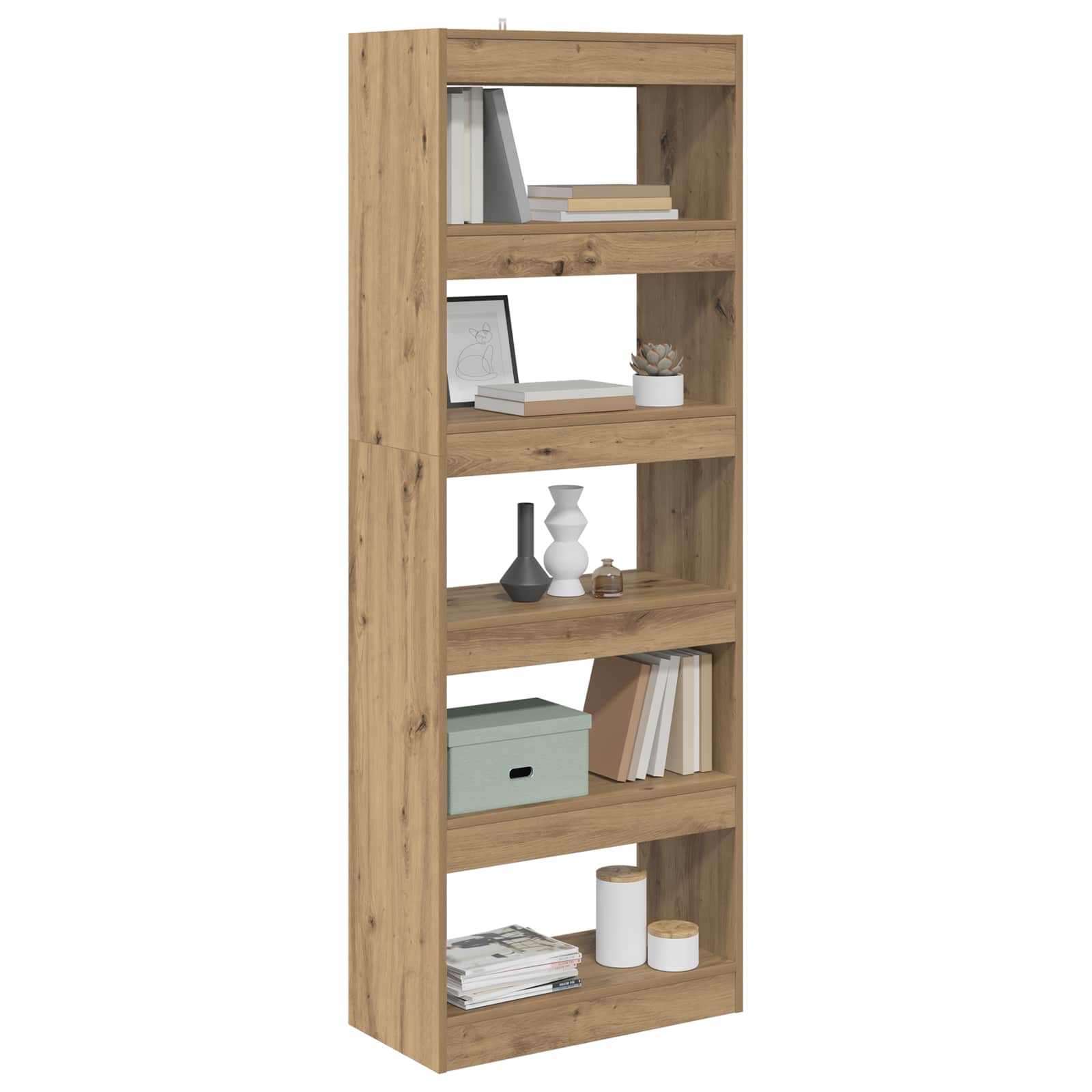 Bibliothèque chêne artisanal 60 x 30 x 166 cm Bois d'ingénierie - XIOS