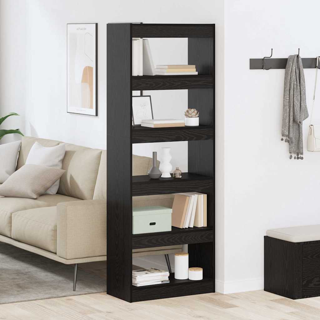 Bibliothèque Chêne noir 60 x 30 x 166 cm Bois d'ingénierie - XIOS