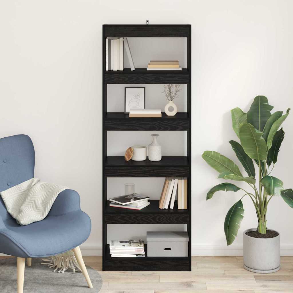 Bibliothèque Chêne noir 60 x 30 x 166 cm Bois d'ingénierie - XIOS