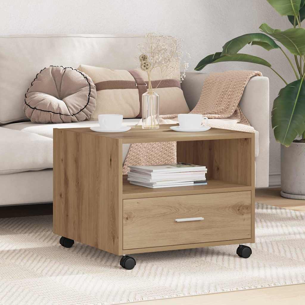 Table basse chêne artisanal 55 x 55 x 45 cm Bois d'ingénierie - XIOS